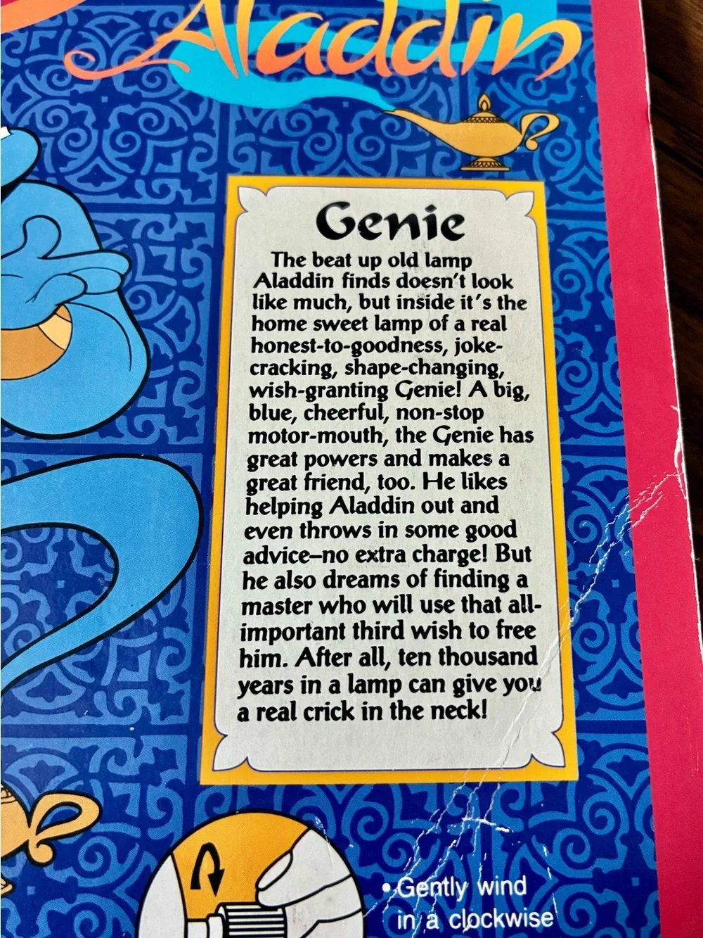 Disney’s Aladdin Genie of the Lamp Collectible Wind Ems Plastic Toy Vintage 1993